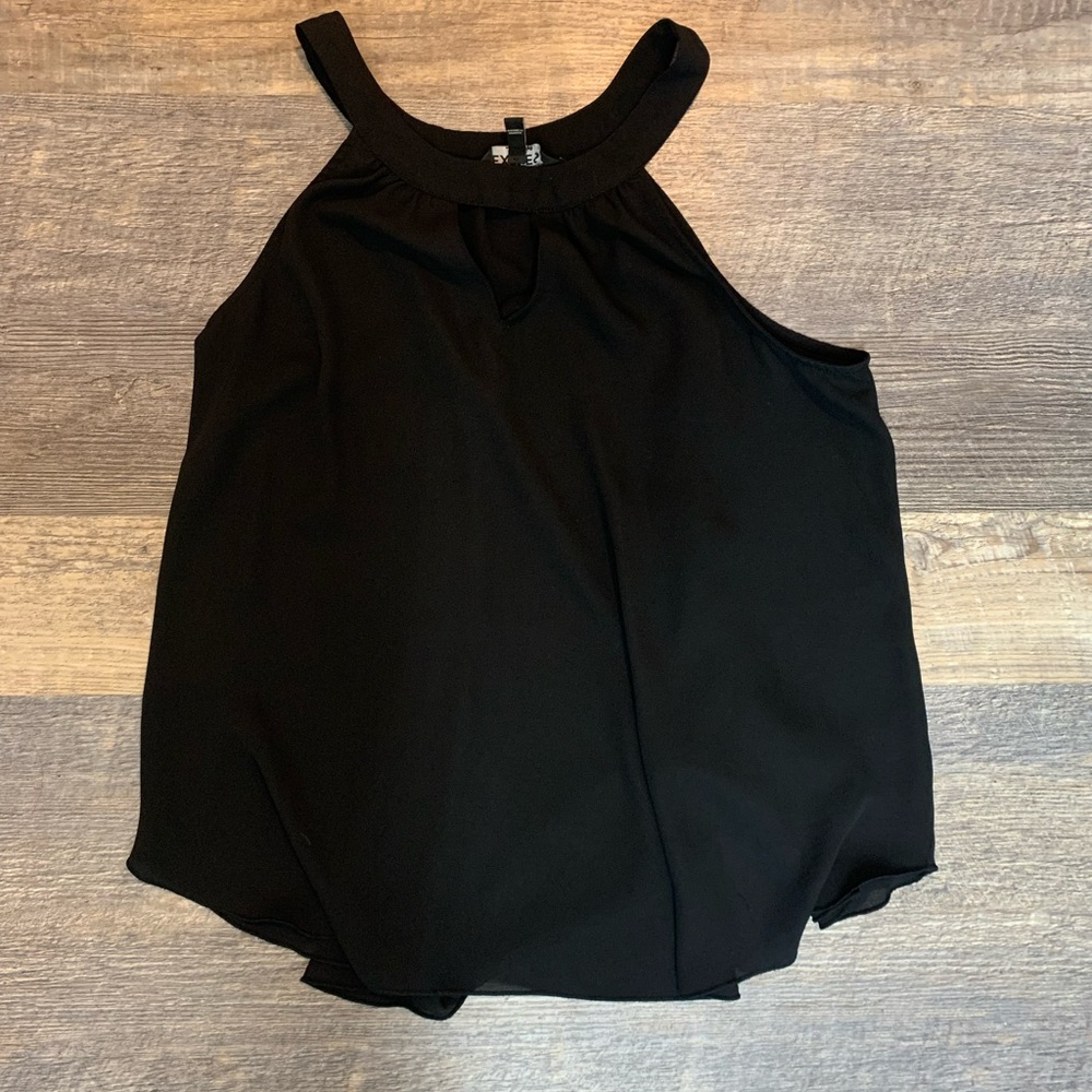 Sleeveless sheer black top